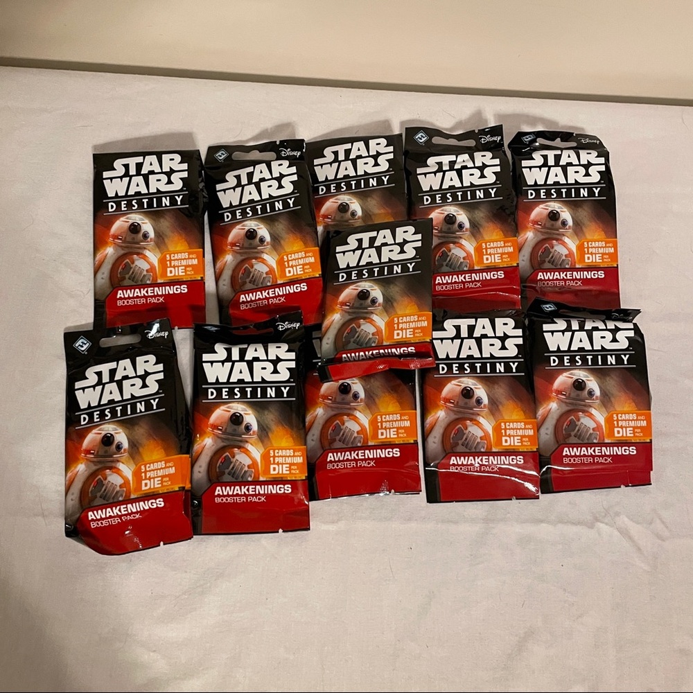 11 Piece Lot -Fantasy Flight Games - Star Wars: Destiny - Awakening Booster Pack